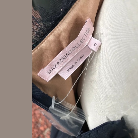 MAX AZRIA Runway Blue Beaded Tulle Gown Dress bcbg - Picture 8 of 8